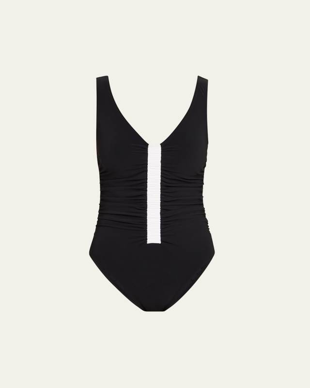Kia V-Neck One-Piece Swimsuit